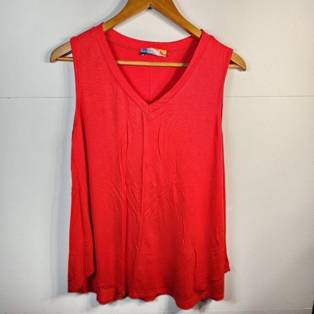 Freckled Poppy Red Sleeveless Tunic Size Medium